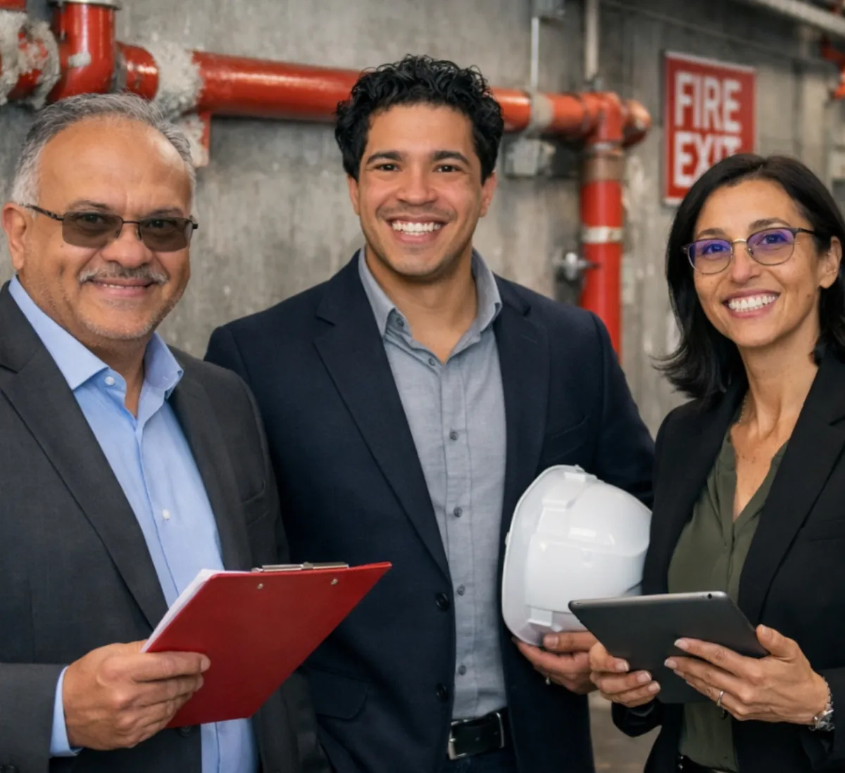 RS&M Consulting safety team reviewing firestop inspection documentation